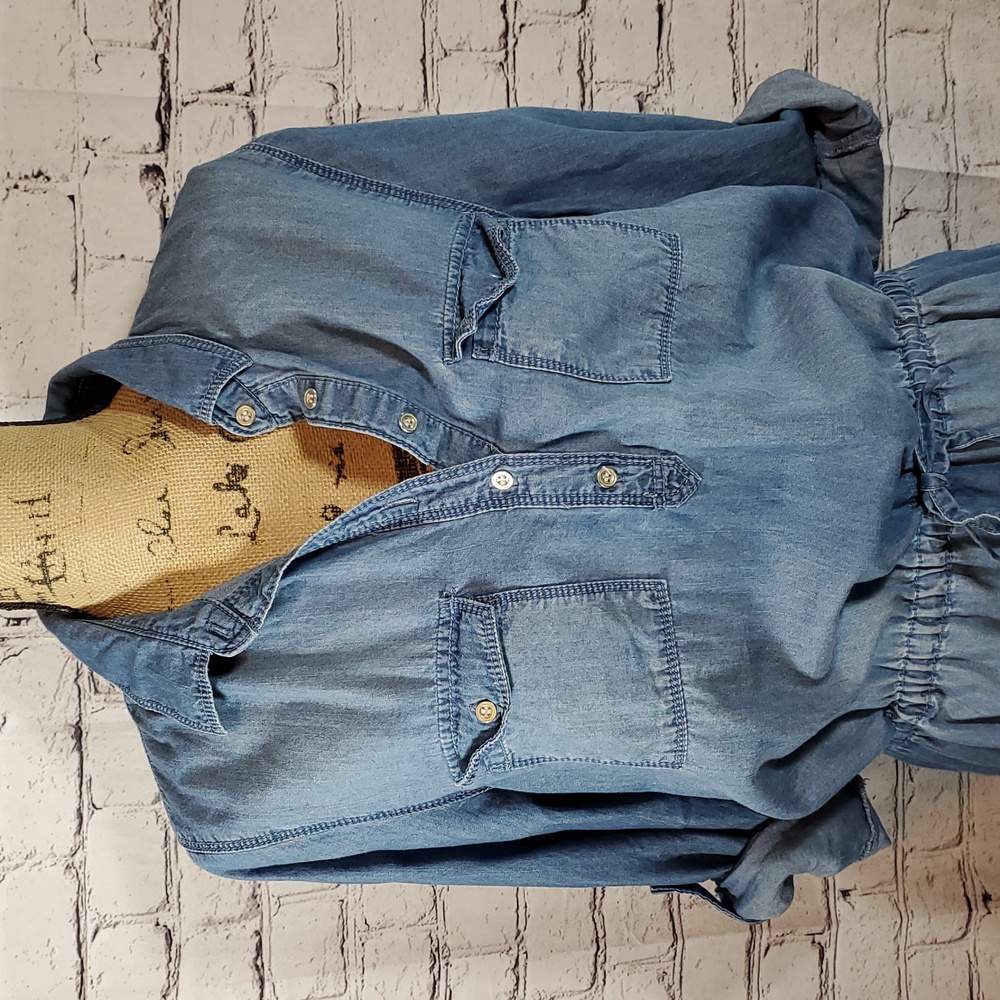 Gloria Vanderbilt Blue Denim-Like Dress Size M - Picture 3 of 11